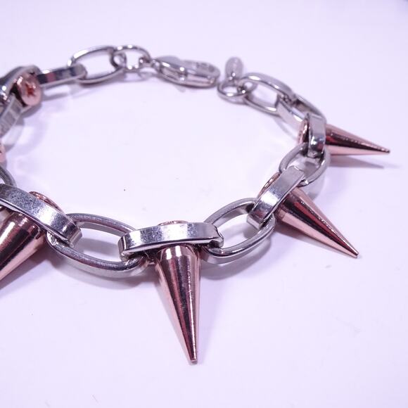Joomi Lim Women's Silver Rose Gold Single Row Spike Bracelet Silver NWOT 159 - Picture 5 of 13